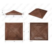 Колпак ППК на столб заборный 1,5х1,5 кирпича «Гибкая черепица» 390х390х43 (Коричневый)