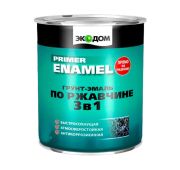 Грунт-эм. по ржавчине ЭкоДом 3 в 1  Черная 0,9 кг.